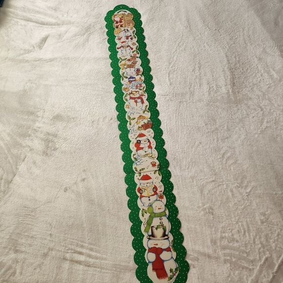 Vintage Christmas Cardboard Wall Decor with Santa and Snowmen - Picture 1 of 10